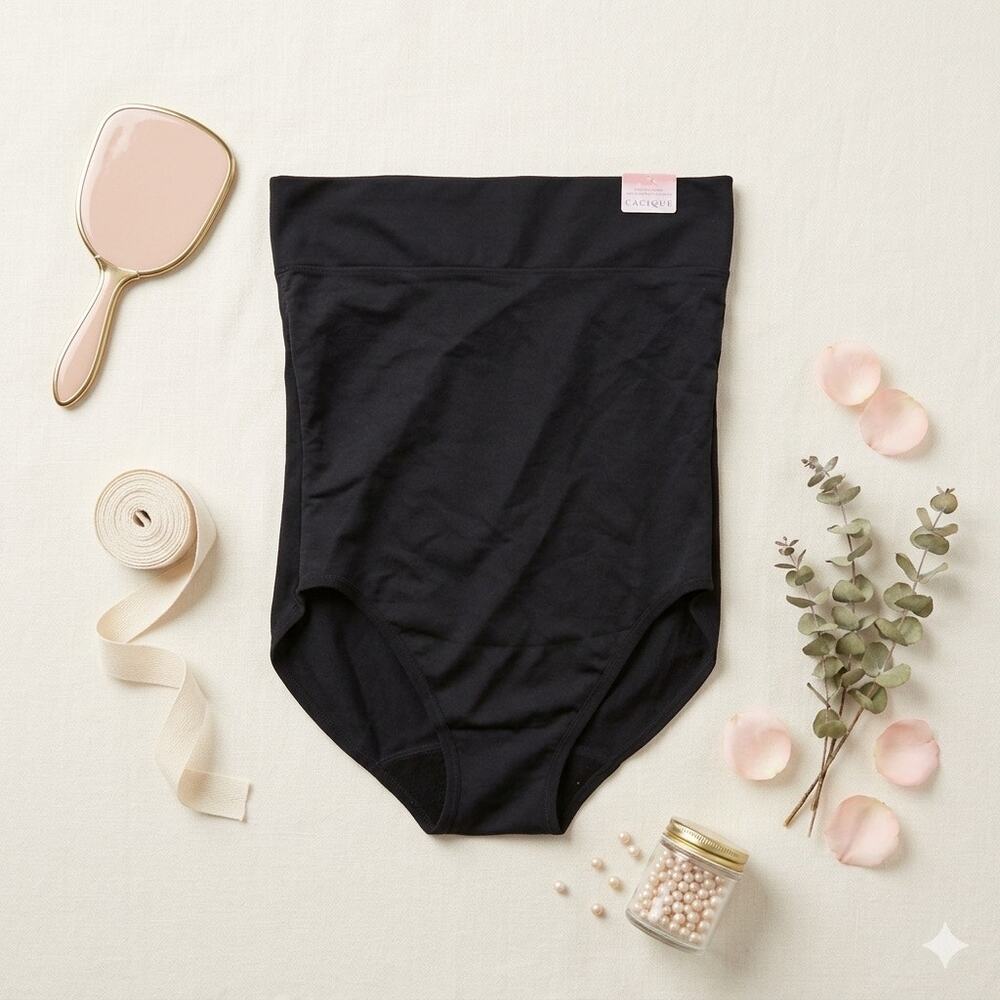 Cacique The Slimmer Ultra High-Waist Brief Shapewear Black Size 14/16 NWT
